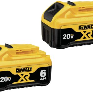 DEWALT 20V MAX XR Impact Driver, Brushless, 3-Speed, 1/4-Inch, Tool Only (DCF887B) and DEWALT 20V MAX Battery, 6 Ah, 2-Pack, Fully Charged in Under 90 Minutes (DCB206-2)