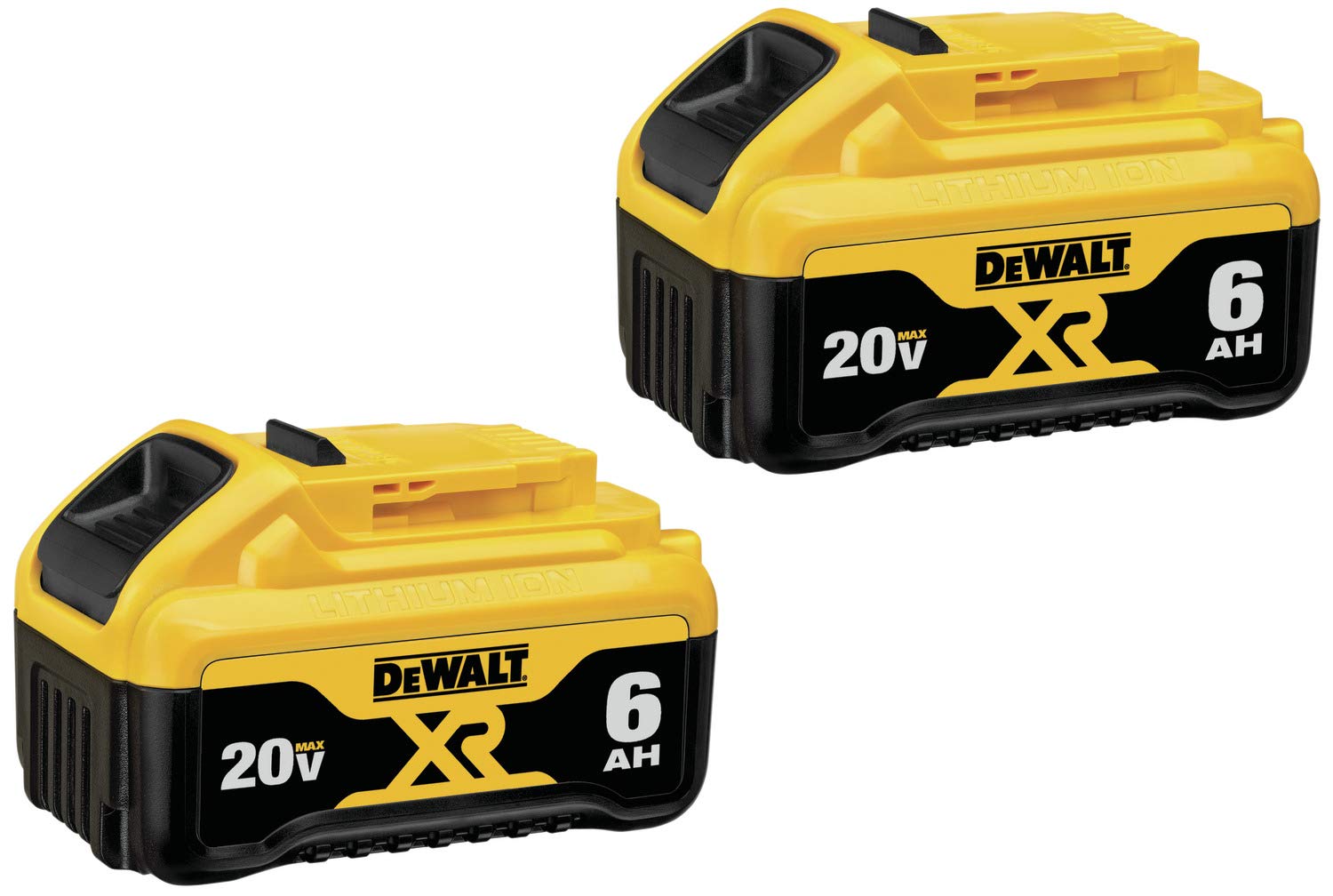 DEWALT 20V MAX XR Impact Driver, Brushless, 3-Speed, 1/4-Inch, Tool Only (DCF887B) and DEWALT 20V MAX Battery, 6 Ah, 2-Pack, Fully Charged in Under 90 Minutes (DCB206-2)