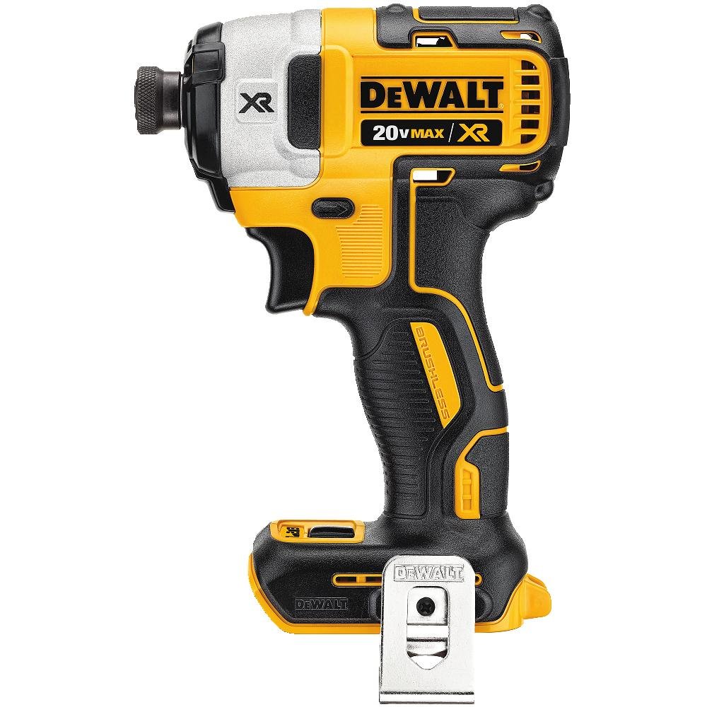 DEWALT 20V MAX XR Impact Driver, Brushless, 3-Speed, 1/4-Inch, Tool Only (DCF887B) and DEWALT 20V MAX Battery, 6 Ah, 2-Pack, Fully Charged in Under 90 Minutes (DCB206-2)