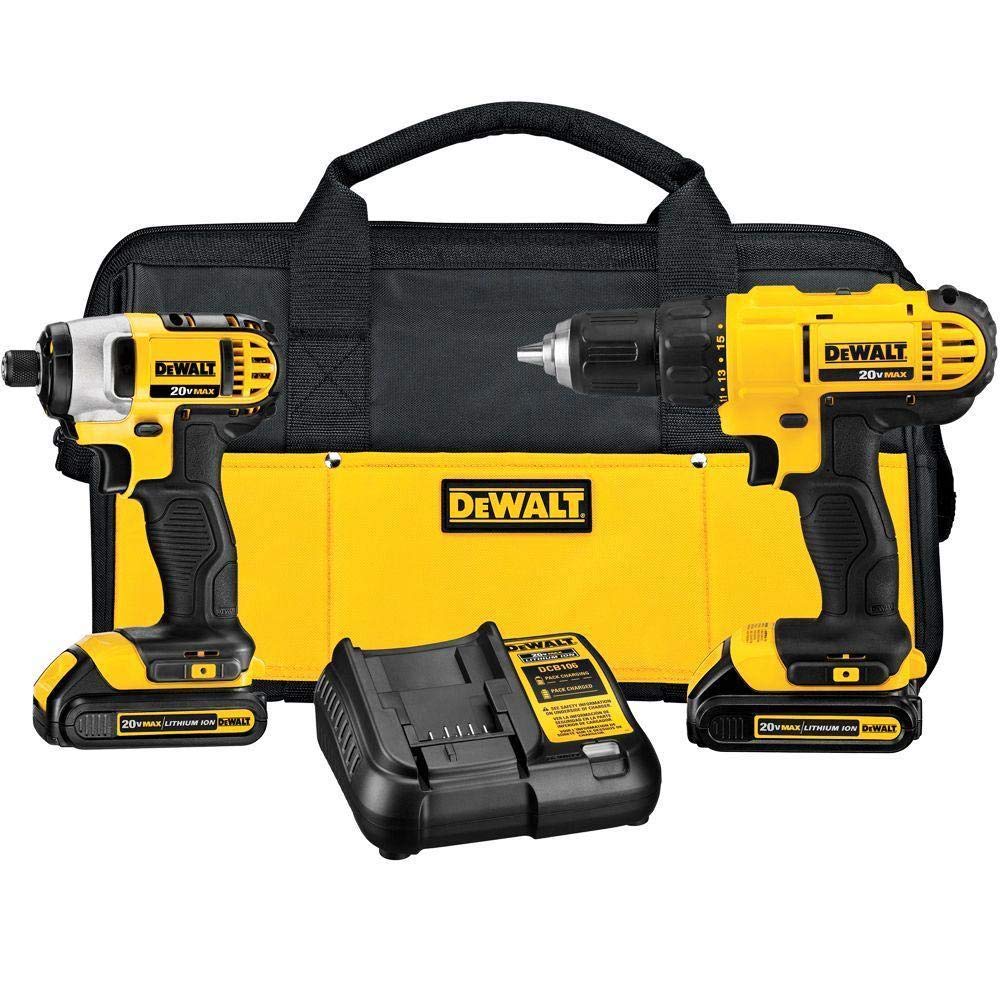 DEWALT Mechanics Tool Set, 1/4" & 3/8" & 1/2" Drive, SAE/Metric, 205-piece (DWMT81534) and 20V MAX Cordless Drill and Impact Driver, Power Tool Combo Kit with 2 Batteries and Charger (DCK240C2)