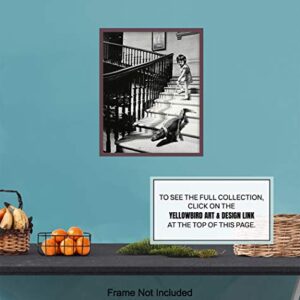 Goth Room Decor Photo - Funny Gothic Wall Art - New York City Wall Art Decor - Creepy Girl With Alligator Crocodile Vintage Picture - Weird Humorous Gift - 8x10 Photo