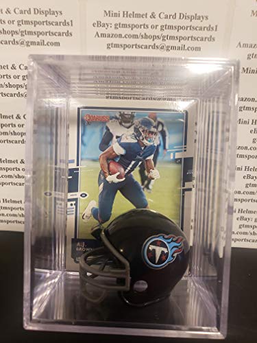 AJ Brown Tennessee Titans Mini Helmet Card Display Case Collectible Auto Shadowbox Autograph Oilers