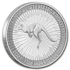 2021 au 1 oz silver australian kangaroo coin $1 brilliant uncirculated