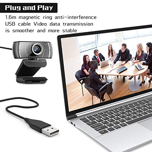 Webcam 1080P 60fps with Microphone for Streaming, JETAKu 920Phro HD USB Computer Web Camera Video Cam for Gaming Conferencing Mac Windows Desktop PC Laptop