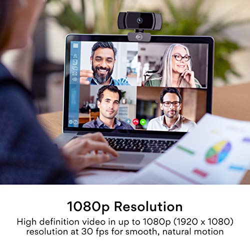 MEE audio C6A 1080p HD Webcam with Microphone, Autofocus, Low Light Correction, 360° Rotation; USB Streaming Web Camera for Video Calling via Zoom/Hangouts/Skype on Computer PC Mac Laptop Desktop