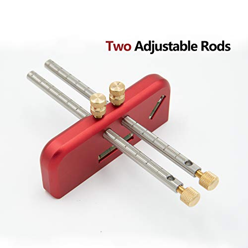 Zeglavi Adjustable Marking Gauge Woodworking Scriber Mortise Gauge Aluminum Alloy DIY Draw Line Metal Ceramic Wood Scribing Tools for Carpenter