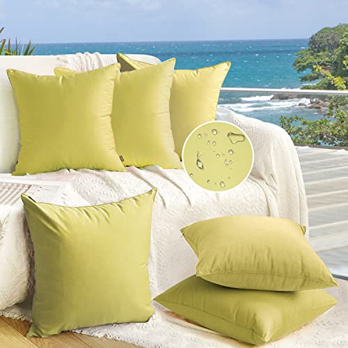 Coddsmz Pack of 6 Decorative Christmas Pillow Cover DIY Outdoor Waterproof Pillow Covers Decorative Garden Cushion Cover Throw Pillowcase for Patio Tent Balcony Couch Sofa (Khaki, 18x18in/45x45cm)