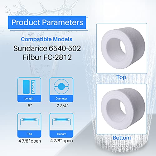 POOLPURE FC-2812 Spa Filter Replaces Sundance 6540-502, Series 850 780, Filbur FC-2812, PSD25-6, Darlly PP2002, Hot Tub Filter Cartridge 1PACK