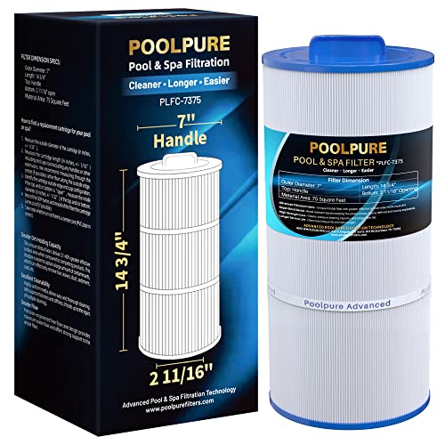 POOLPURE C-7375 Spa Filter Replaces PCD75N, Unicel C-7375, Filbur FC-3964, 1019301, AK-60032, APCC7500, 17543, 75 sqft Filter Cartridge 1 Pack