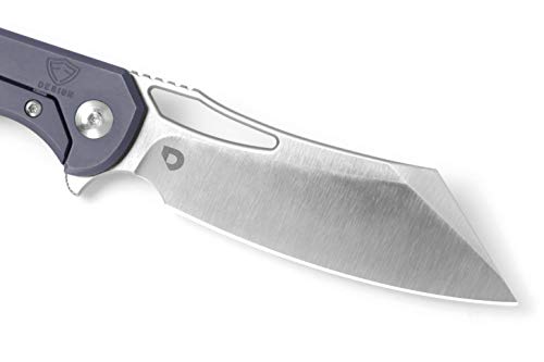 Drop + Ferrum Forge Buc Titanium Frame Lock Folding Pocket Knife (Blue)
