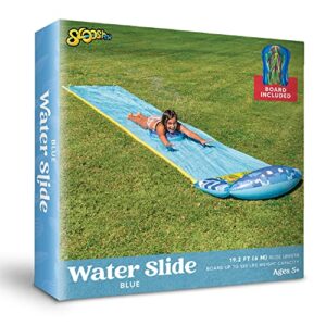 Sloosh Single Lane Slip Slide, Lawn Water Slide for Backyards with 1 Boogie Boards Waterslide with Sprinklers Yard Water Toys for Kids