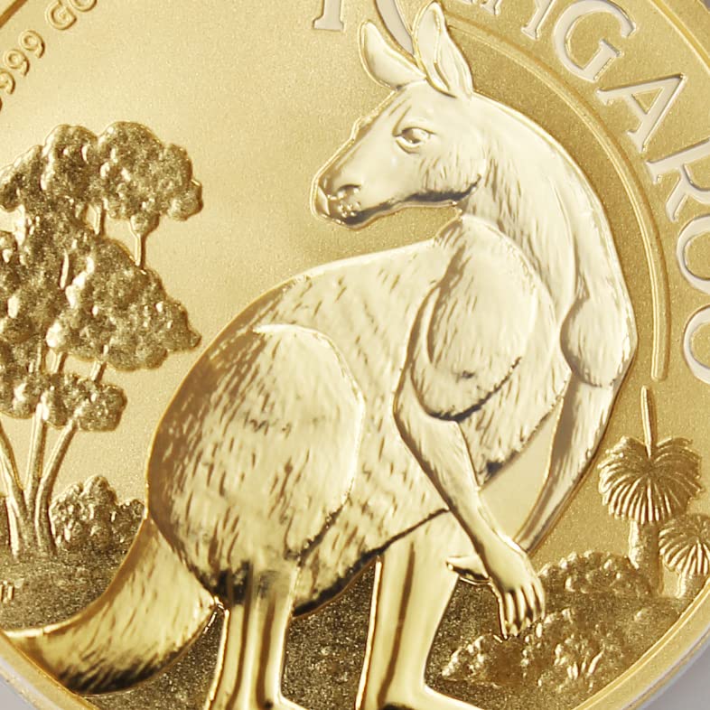 2023 P AU 1 oz Australian Kangaroo Gold Bullion Coin Gem Uncirculated (First Strike - Flag Label) 24K $100 GEMUNC PCGS