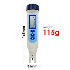 Salinity Tester Pen Type Salinity Meter, Temp&ppm Tester with Automatic Calibration Function, Wide Measurement for Salt Water, Pool, Aquarium (Salinity Calibration Solution Included)