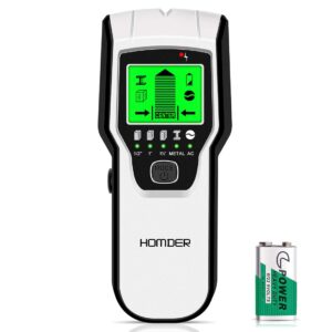 stud finder wall scanner 5 in 1 upgraded electronic wall scanner with battery for wood metal and ac wire detection,hd lcd display and audio alarm