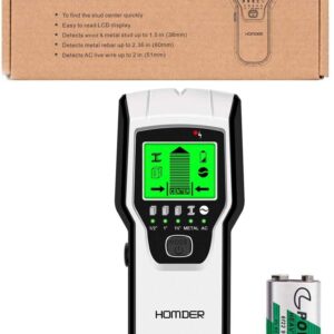 Stud Finder Wall Scanner 5 in 1 Upgraded Electronic Wall Scanner with Battery for Wood Metal and AC Wire Detection,HD LCD Display and Audio Alarm