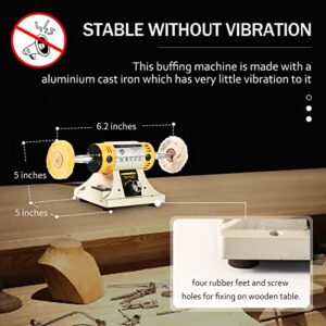 LIBAOTML Adjustable Speed Polishing Machine, Multi-Function Bench Lathe Polisher, Bench Grinder, Polishing Machine Used For Jewelry Making, Woodcrafting, Dental, Manual DIY.