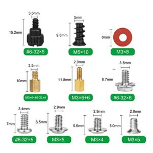 Computer Screws Standoffs Kit, 350PCS Motherboard Screws/SSD Screw - 6-32 Male to M3 Female Standoffs for 2.5‘’ SSD Hard Drive Fan Power Graphics Motherboard Chassis CD-ROM PC Case for DIY & Repair