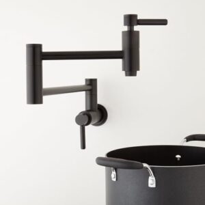 signature hardware 450655 contemporary double handle wall mounted pot filler