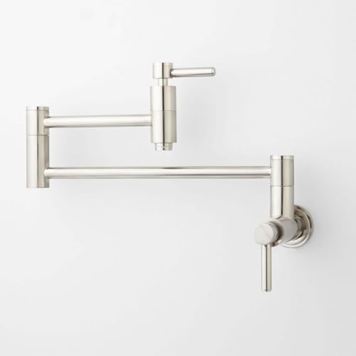 Signature Hardware 450655 Contemporary Double Handle Wall Mounted Pot Filler