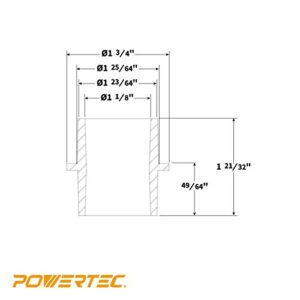 POWERTEC 70297 Modular Step 4 in 1 Adapter - Shop Vac Dust Collector Hose Fittings