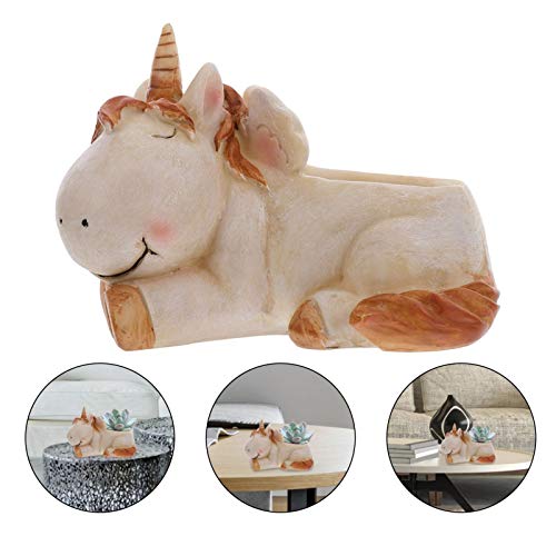 Cabilock Unicorn Flower Pot Succulent Pot Cactus Bonsai Pot Planter Plant Container Holder Unicorn Ornament Housewarming Garden Gift