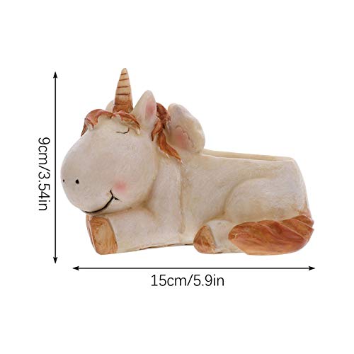 Cabilock Unicorn Flower Pot Succulent Pot Cactus Bonsai Pot Planter Plant Container Holder Unicorn Ornament Housewarming Garden Gift