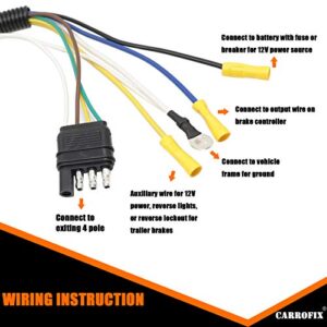 CARROFIX Universal Fit 4-Way to 7-Way RV Blade and 4-Way Flat Female Trailer Wiring Adapter Connector Kit