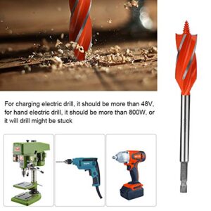 Baowox Woodworking Auger Drill Bit Sets, 8Pcs High Carbon Steel Wood Boring Bits 4 Flute Cut Drilling Tool For Wood Door Lock