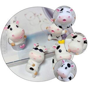 PRETYZOOM 10pcs Miniature Figurines Cow Cattle Year Ox Cow Cake Topper Fairy Garden Animals for Micro Landscape Plant Pots Bonsai Craft Decorations(Random Style)