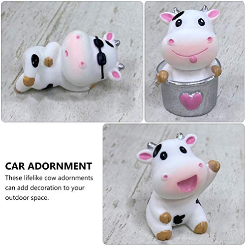 PRETYZOOM 10pcs Miniature Figurines Cow Cattle Year Ox Cow Cake Topper Fairy Garden Animals for Micro Landscape Plant Pots Bonsai Craft Decorations(Random Style)