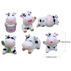 PRETYZOOM 10pcs Miniature Figurines Cow Cattle Year Ox Cow Cake Topper Fairy Garden Animals for Micro Landscape Plant Pots Bonsai Craft Decorations(Random Style)