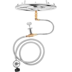 gaspro propane gas fire pit kit, with 12 inch jet fire pit burner ring, for diy & upgrade propane fire pit, fireplace, heavy duty 304 stainless steel, indoor & outdoor use