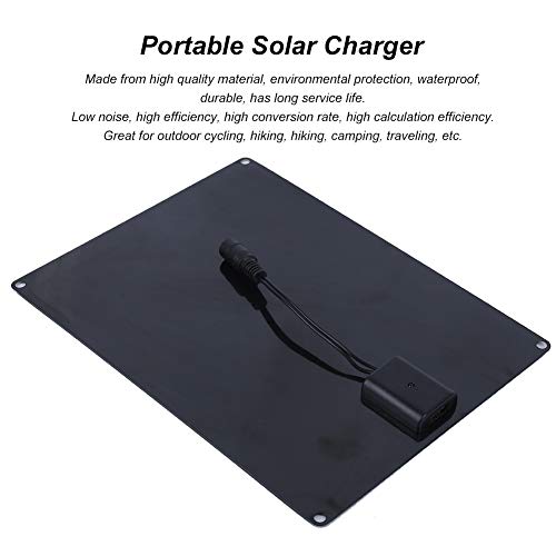 fuwinkr 12V Solar Panel, Portable Solar Battery Charger with Battery Clip Waterproof 10W Solar Board Phone Charge Flexible Monocrystalline Emergency Charging Power for Camping Fishing Hiking Outdoor