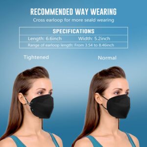 WWDOLL KN95 Face Mask 50 PCs, Multiple Colour 5 Layers KN95 Masks, Disposable Masks Respirator for Protection(Black, White, Grey, Red, Purple)