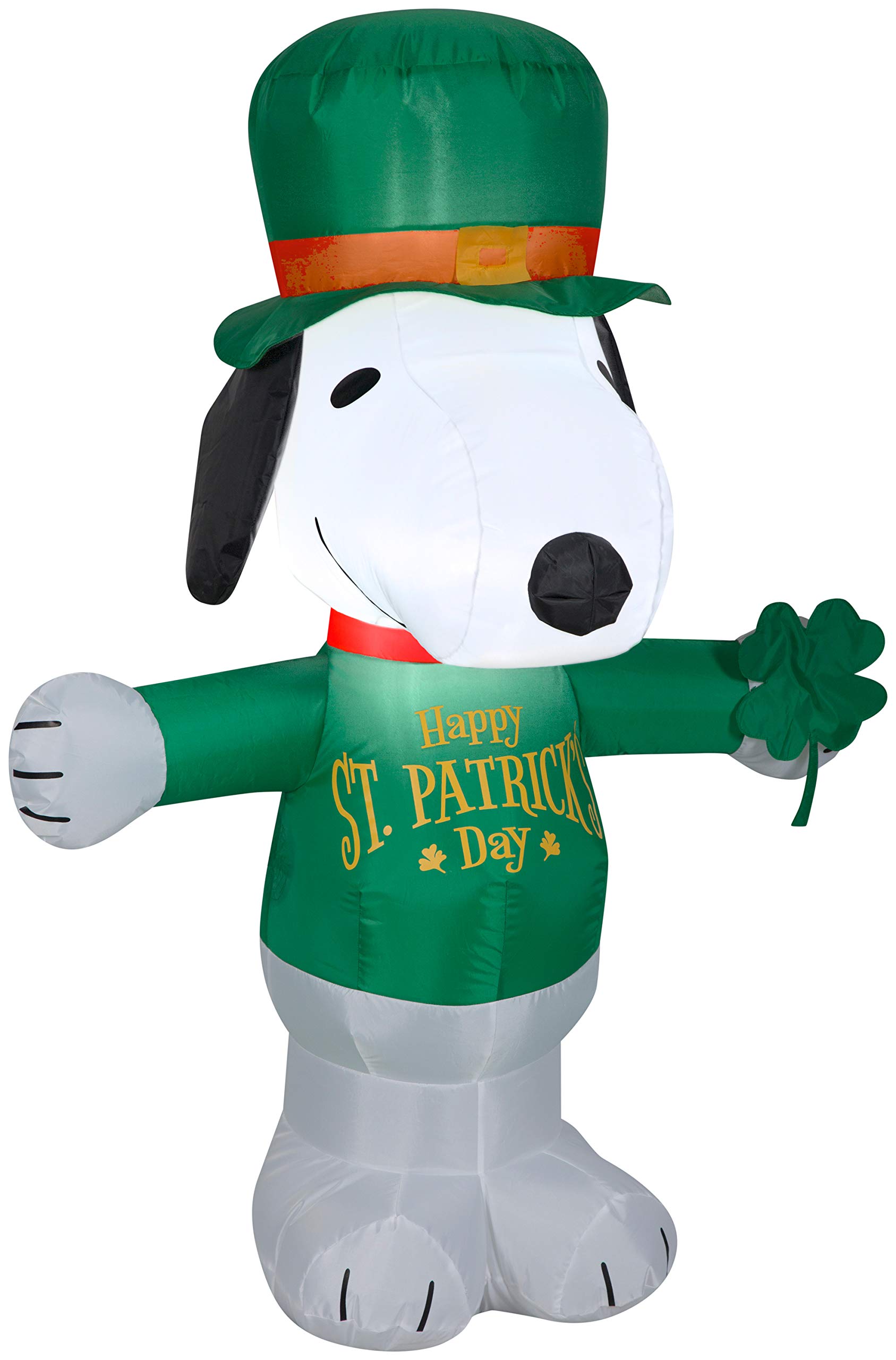 Gemmy Airblown Inflatable St. Patrick's Day Snoopy, 3.5 ft Tall, White