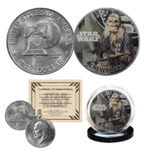 chewbacca - star wars officially licensed 1976 eisenhower ike dollar u.s. coin