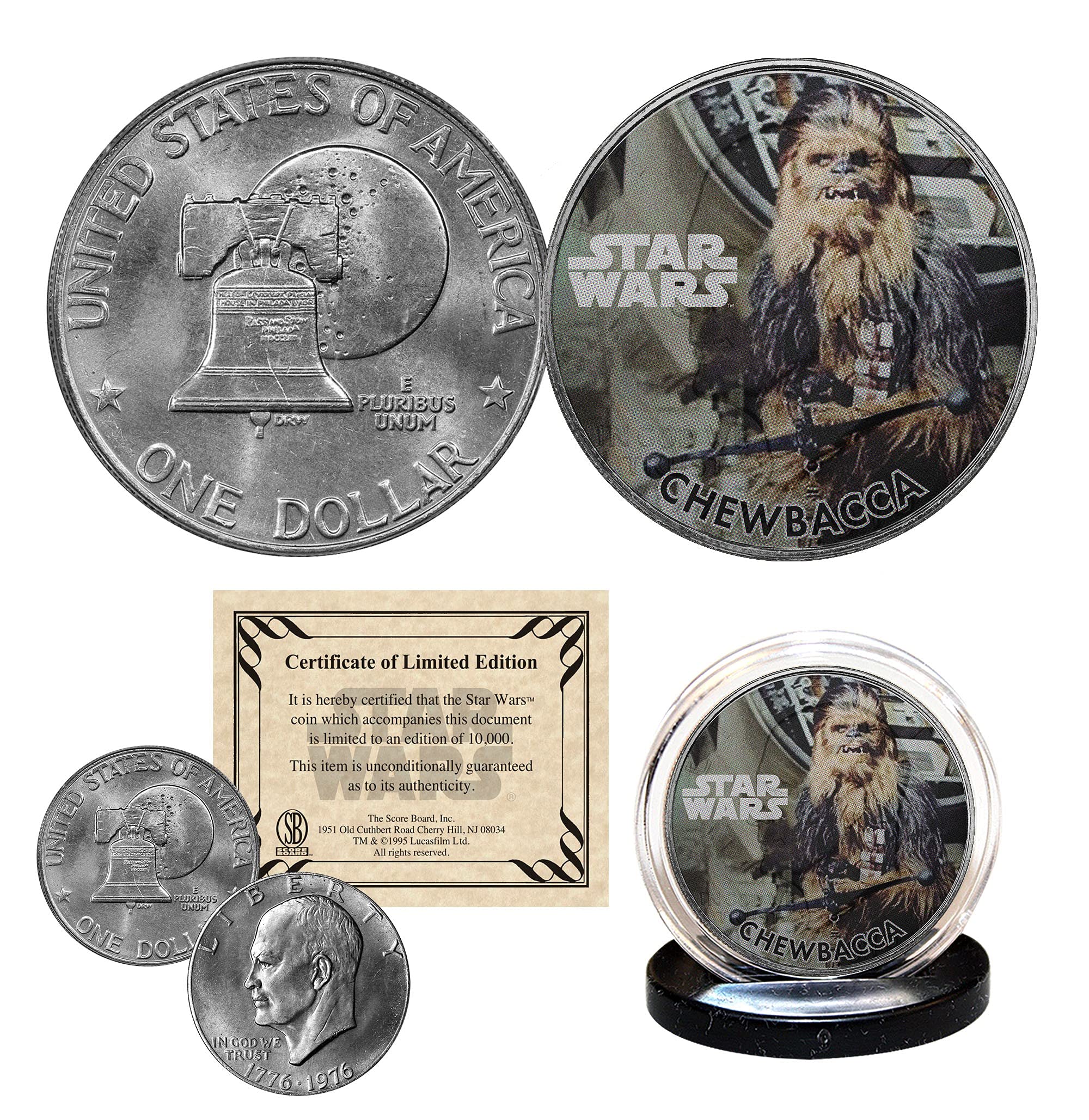 Chewbacca - Star Wars Officially Licensed 1976 Eisenhower IKE Dollar U.S. Coin