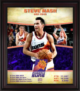 steve nash phoenix suns framed 15" x 17" hardwood classics player collage - nba player plaques and collages