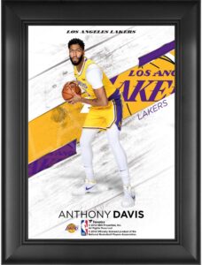 anthony davis los angeles lakers framed 5" x 7" jersey swap collage - nba player plaques and collages