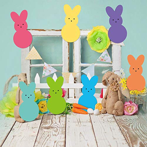 Easter Yard Signs Peeps Bunny Cutouts Easter Outdoor Decorations Easter Yard Stakes Bunny Party Spring Patio Lawn Decorations Set of 7