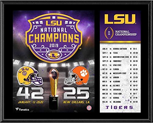 LSU Tigers College Football Playoff 2019 National Champions 12" x 15" Sublimated Plaque - College Team Plaques and Collages