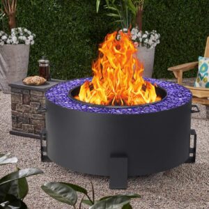 TITIMO Smokeless Fire Pit Outdoor 27 Inch Metal Steel Stove Bonfire Large Wood Burning Firepit Smokeless with Waterproof Cover, Poker, Roasting Sticks for Outside Backyard Patio Deck Camp