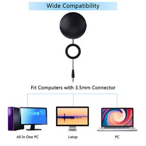 NIGNYA Conference Microphone 3.5mm,Portable Computer Mic, 360°Omnidirectional Plug & Play PC Condenser Microphone for Meeting Chatting Video Conferencing Recording Sound