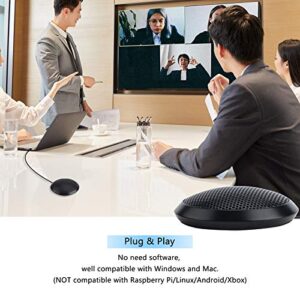 NIGNYA Conference Microphone 3.5mm,Portable Computer Mic, 360°Omnidirectional Plug & Play PC Condenser Microphone for Meeting Chatting Video Conferencing Recording Sound