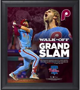 bryce harper philadelphia phillies framed 15" x 17" walkoff grand slam collage - mlb player plaques and collages