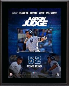 aaron judge new york yankees 10.5" x 13" mlb all-time rookie home run record sublimated plaque - mlb player plaques and collages