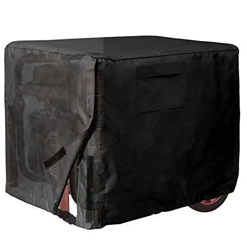 WOMACO Generator Covers Waterproof Dustproof Heavy Duty Universal Durable Portable Outdoor Generator Cover Protector for 2200-5000 Watt Generators (32”L x 24”W x 24”H, Black)