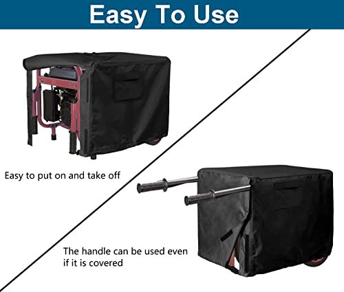 WOMACO Generator Covers Waterproof Dustproof Heavy Duty Universal Durable Portable Outdoor Generator Cover Protector for 2200-5000 Watt Generators (32”L x 24”W x 24”H, Black)