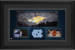 north carolina tar heels framed 10" x 18" dean smith center panoramic collage - college player plaques and collages