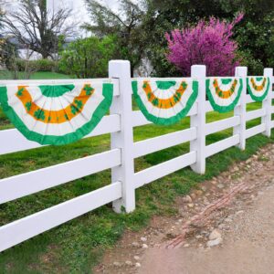 Motiloo 4PCs 3x1.5 Foot Ireland Flag,St. Patrick Day Flag Pleated Fan Flag Patriotic Flag Bunting Half Fan Banner Decoration Indoor/Outdoor